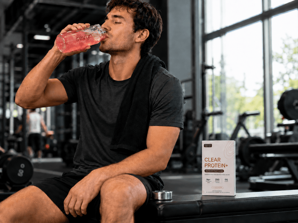 Post-training drink at the gym