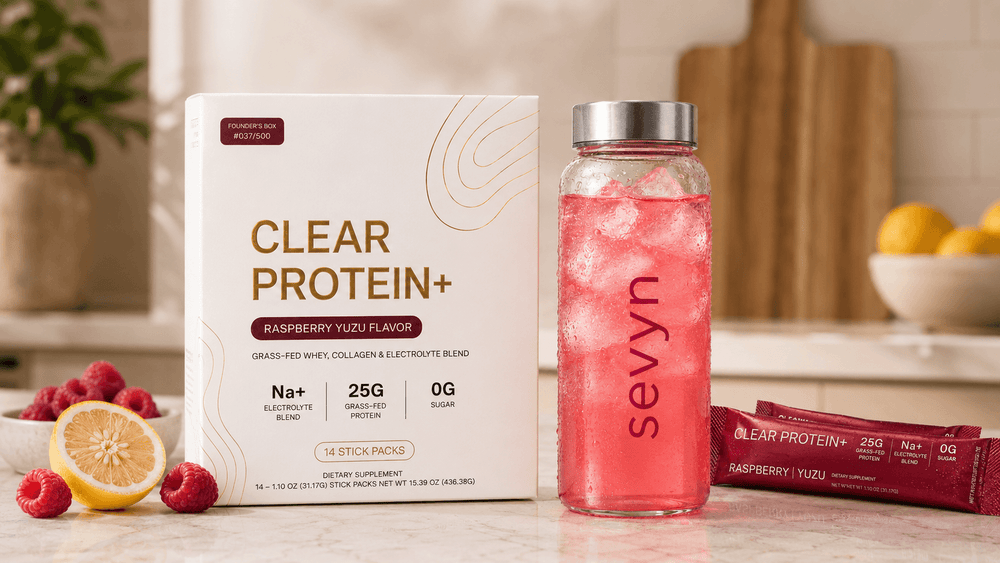 Box on the counter beside a glass